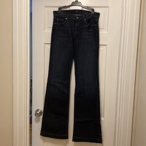 Seven Jeans, boot cut, size 28, never worn, dark wash denim trouser.